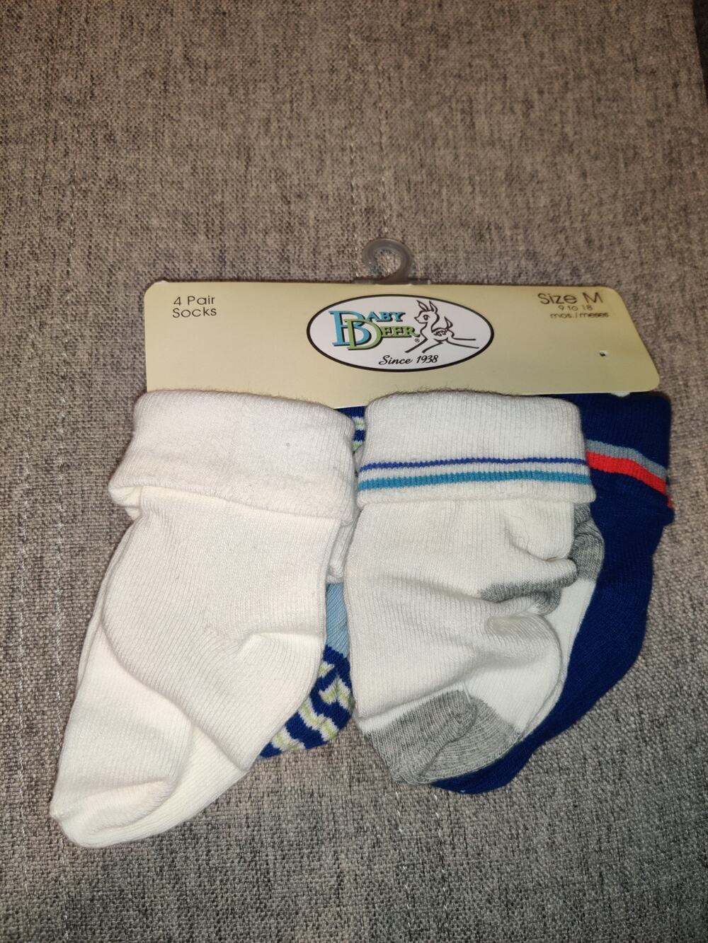 Baby Deer Baby Socks Size Medium 9 to 18 Months 4 Pair